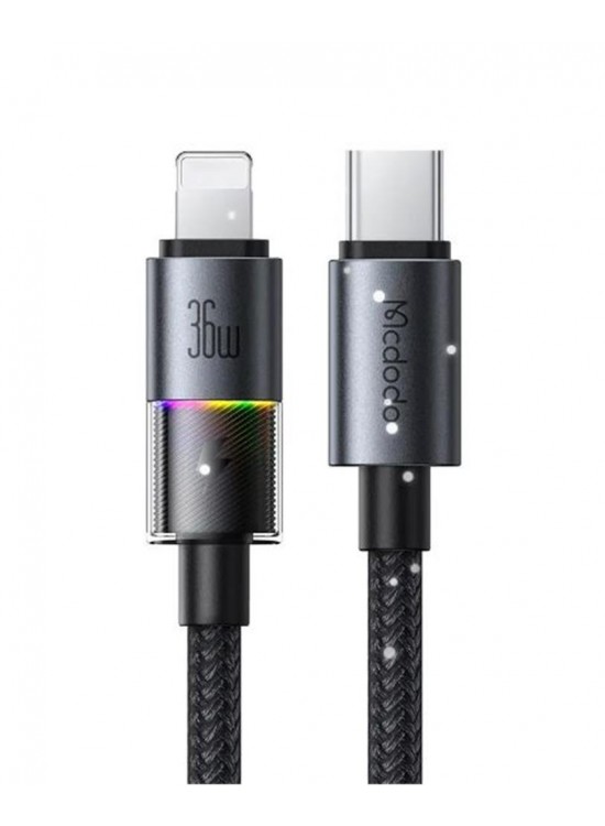 MCDODO CA-8190 TYPE-C TO LİGHNİNG 7 Renkli LED Işıklı 36W 1.2M KABLO