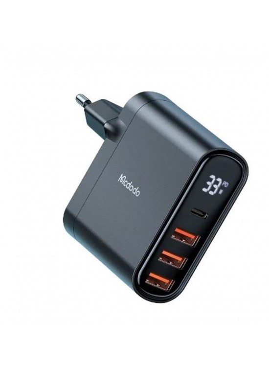 MCDODO CH-2250 33W 1xTYPE-C 3xUSB Girişli Dijital Göstergeli Şarj Adaptörü - Siyah MCDODO CH-2250 33W 1xTYPE-C 3xUSB Girişli Dijital Göstergeli Şarj Adaptörü - Siyah