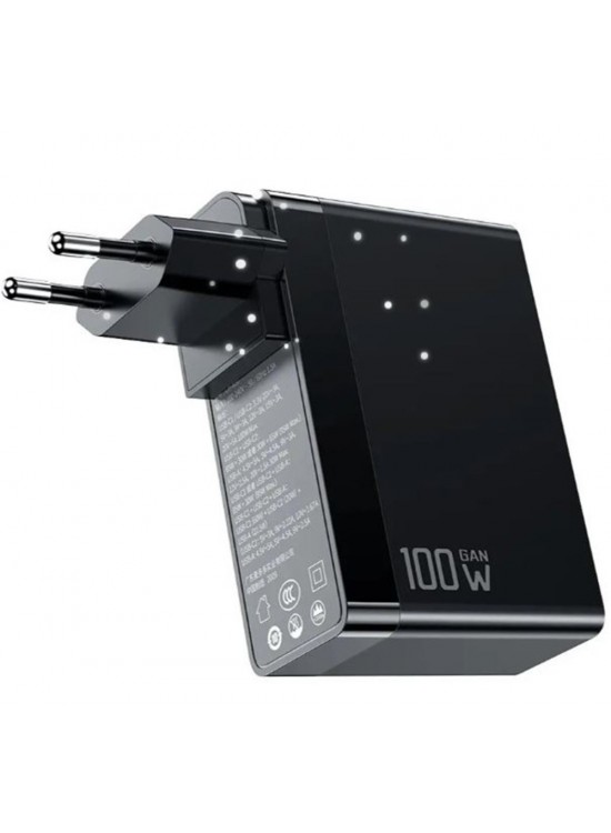 MCDODO CH-8101 Gan Serisi 100W 3 Port Başlıklı1xUsb 2 xType-C Girişli Universal Şarj Adaptörü-Siyah