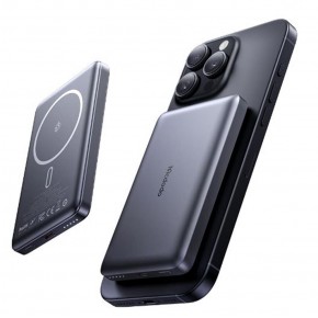 MCDODO MC-4651 10000mAh 20W Metal Ultra İnce Manyetik Kablosuz Powerbank - Siyah