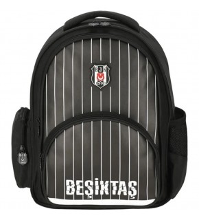 Me Okul Çantası Beşiktaş İnce Çubuk Desenli Suni Deri 25353