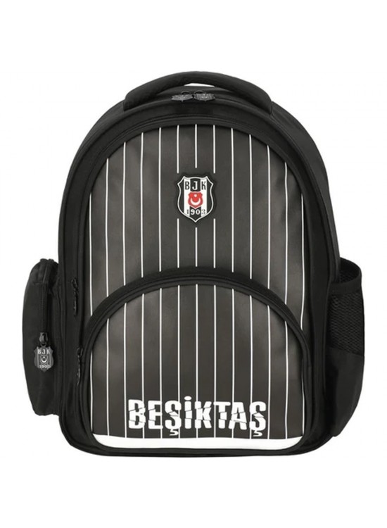 Me Okul Çantası Beşiktaş İnce Çubuk Desenli Suni Deri 25353