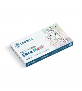 Mediroc (Wexta) (Kız-Erkek) Beyaz STL3PLY Melt Blown Koruyucu Çocuk  Maskesi 10lu