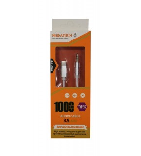 Megatech 1Mt Aux Kablo Çelik TYPE-C 3.5AUX  (kutulu)