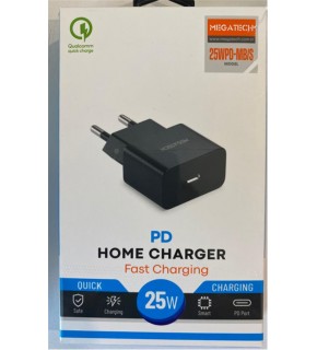 Megatech 25w Siyah Pd Type-c  Ev Şarj Kafa