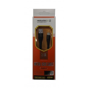 Megatech 3.1A  Örgülü A Serisi Typ-c Data Kablosu Gri-Siyah
