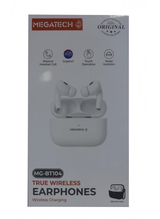 Megatech Mg-Bt104 True Earphones Bluetooth Kablosuz Kulaklık Megatech Mg-Bt104 True Earphones Bluetooth Kablosuz Kulaklık