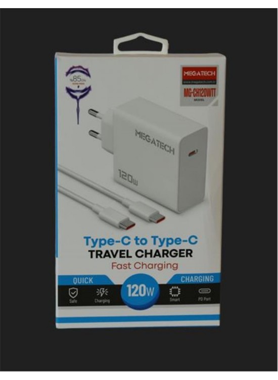 Megatech (MG-CH120WTT) 120W Type-C To Type-C Şarj Aleti