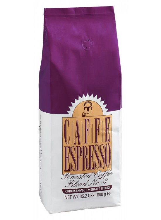 Mehmet Efendi 1000gr ESPRESSO Roasted Coffe Blend Çekirdek Kahve No:3 ( WT 35,2 Oz) Mehmet Efendi 1000gr ESPRESSO Roasted Coffe Blend Çekirdek Kahve No:3 ( WT 35,2 Oz)