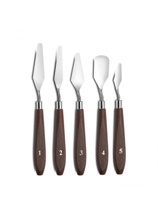 Metal Spatula Seti 5 Li Çelik Fırça