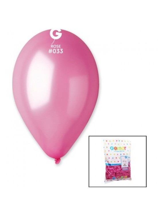 Metalik Balon Gm110 28Cm 100 Lü Pembe 033