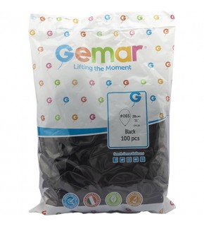 Metalik Balon Gm110 28Cm 100 Lü Siyah 065