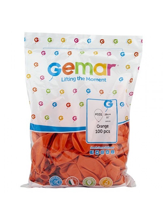 Metalik Balon Gm110 28Cm 100 Lü Turuncu 031 Metalik Balon Gm110 28Cm 100 Lü Turuncu 031