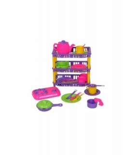 MGS Oyuncak Little Girls Üç Kat Mutfak Seti Mgs-337