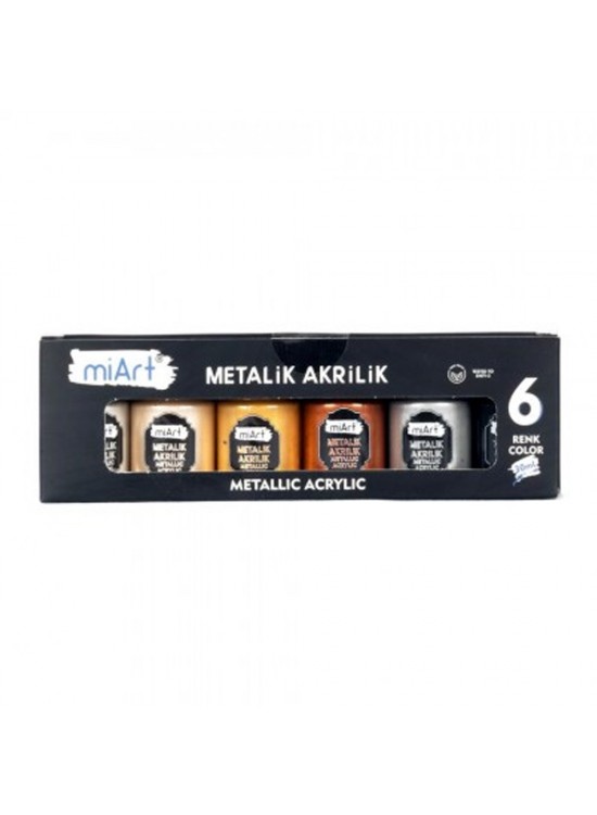 Miart Akrilik Boya Metalik 6 Lı Set 30 Ml Miart Akrilik Boya Metalik 6 Lı Set 30 Ml