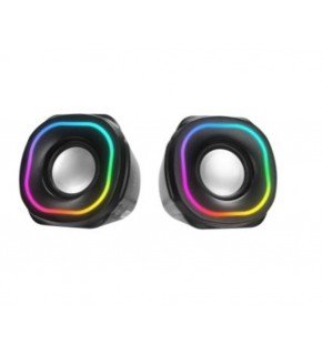 Mikado MD-180 2.0 3W-2 Siyah RGB Aydınlatmalı USB + 3.5mm USB 5V Speaker Hoparlör