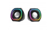 Mikado MD-180 2.0 3W-2 Siyah RGB Aydınlatmalı USB + 3.5mm USB 5V Speaker Hoparlör Mikado MD-180 2.0 3W-2 Siyah RGB Aydınlatmalı USB + 3.5mm USB 5V Speaker Hoparlör