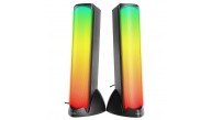 Mikado MD-183 2.0 3W-2 Bluetooth Siyah RGB Aydınlatmalı USB + 3.5mm USB 5V Speaker Hoparlör