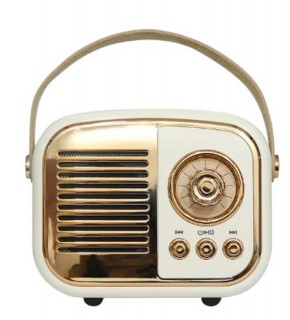 Mikado MD-24BT Echoes 3W 800mAh Beyaz Usb+TF Kart+Bluetooth Destekli Klasik Retro Müzik Kutusu