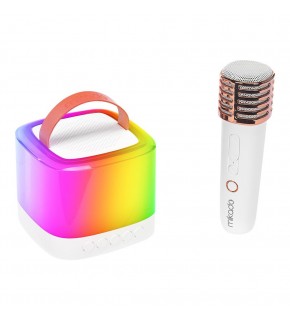Mikado MD-27BT Naos Krem USB+TF+Bluetooth  Wireless Karaoke Mikrofonlu 5W 800mAh Taşınabilir Speaker