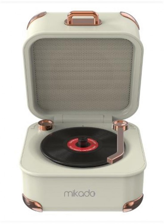 Mikado MD-62BT 5W 1200mAh Krem TF Kart + Bluetooth Destekli Klasik Retro Müzik Kutusu