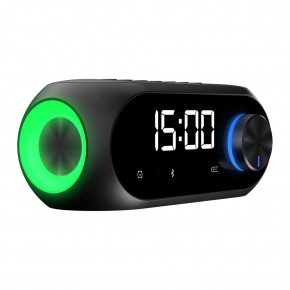 Mikado MD-W7 1200mAh 5W Siyah Bluetooth-Aux-Derece-Usb-FM (RADYO) Alarmlı Saat Speaker Speaker