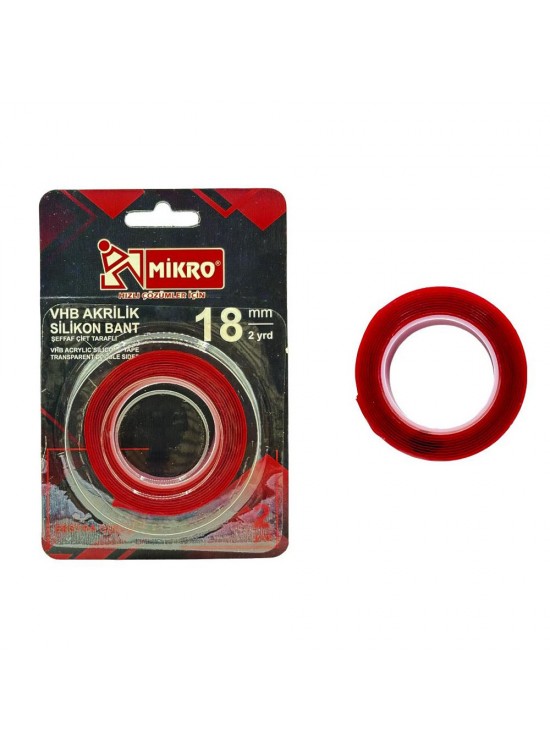 Mikro Akrilik Bant 18Mmx2Mt 12 Li St. Vhb-500