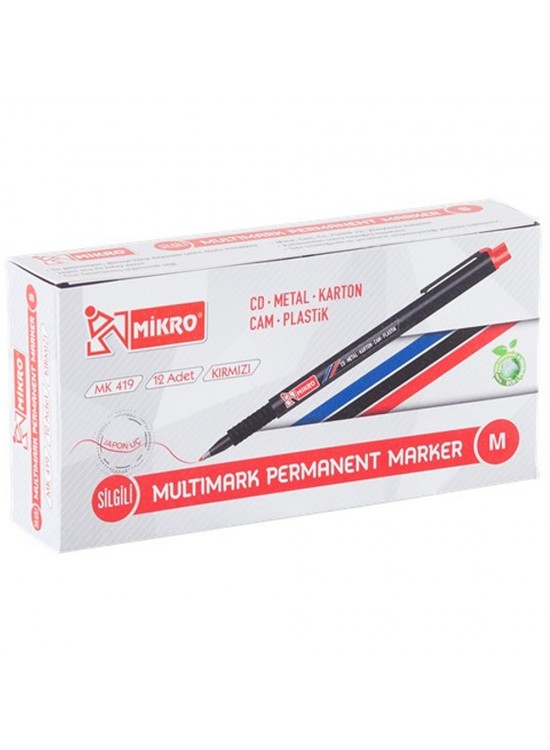 Mikro Asetat Kalemi Permanent M Seri Kırmızı MK 419 (1 Adet)