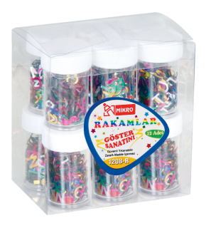 Mikro Elişi Pulu Boncuk Rakam GG1208-R (1 Adet)