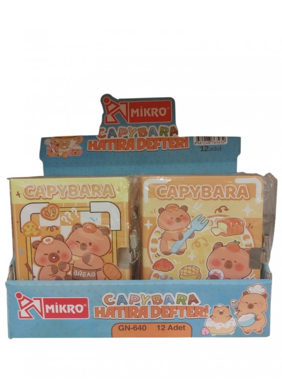 Mikro Hatıra Defteri  Kilitli Capybara St. GN-640 (1 Adet)
