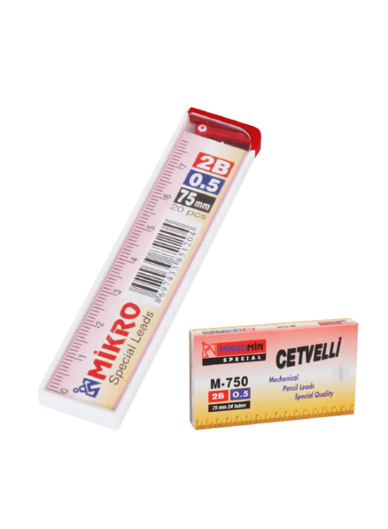 Mikro Min Cetvelli 2B 75 MM 0.5 MM M-750 (1 Adet)