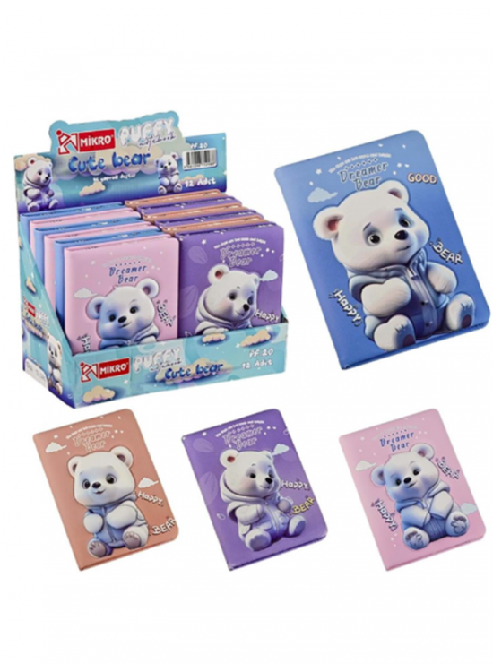 Mikro Not Defteri Puffy Cute Bear Gırl Pf-20