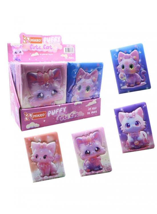 Mikro Not Defteri Puffy Cute Cat Pf-120