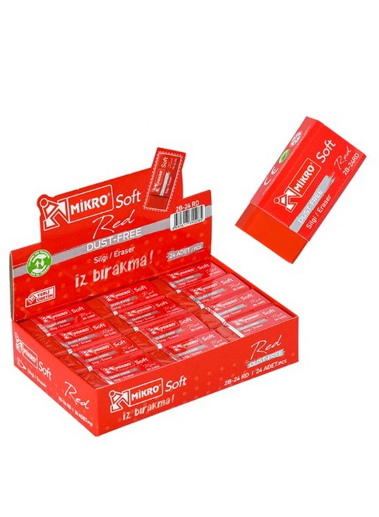 Mikro Silgi Soft Kırmızı 2B-24RD