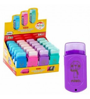 Mileo Trio İkili Hazneli Ve Fırçalı Kalemtraş 6753 (1 Adet)