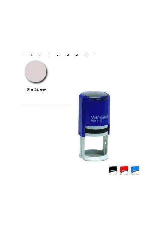 Mobi Stamps Yuvarlak Kaşe Printer Otomatik 24 MM Kırmızı-Mavi-Siyah R 24