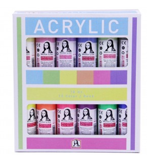 Mona Lisa Akrilik Boya 12x70 ML Set (Chalk+Neon)