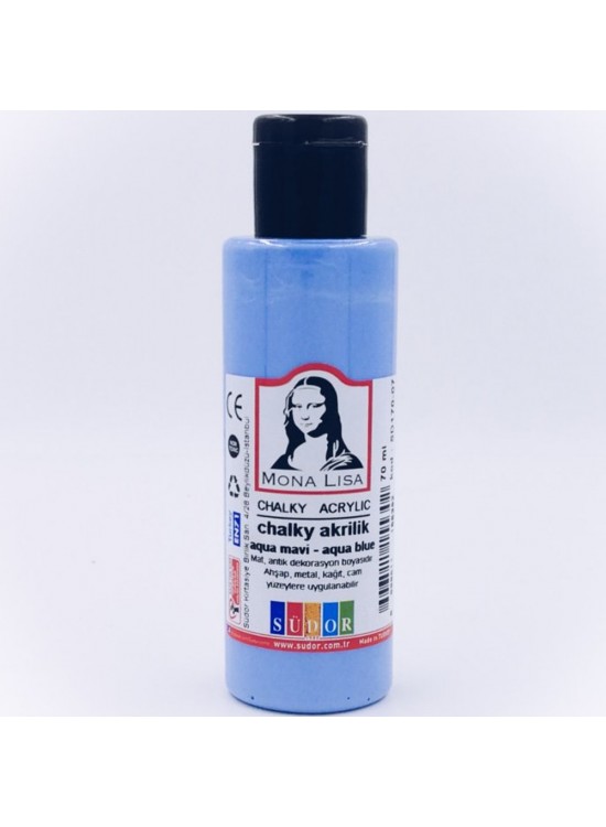 Mona Lisa Akrilik Boya Chalky 70 ML Aqua Mavi SD170-07 (1 Adet)