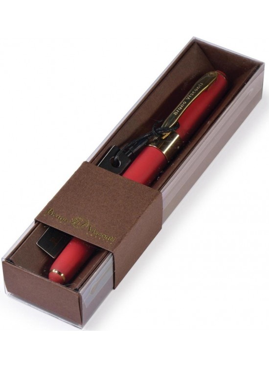 Monaco Tükenmez Kalem Mavi 0.5 MM Kutulu Kırmızı Gövde Kahve Kutu 20-0125/041