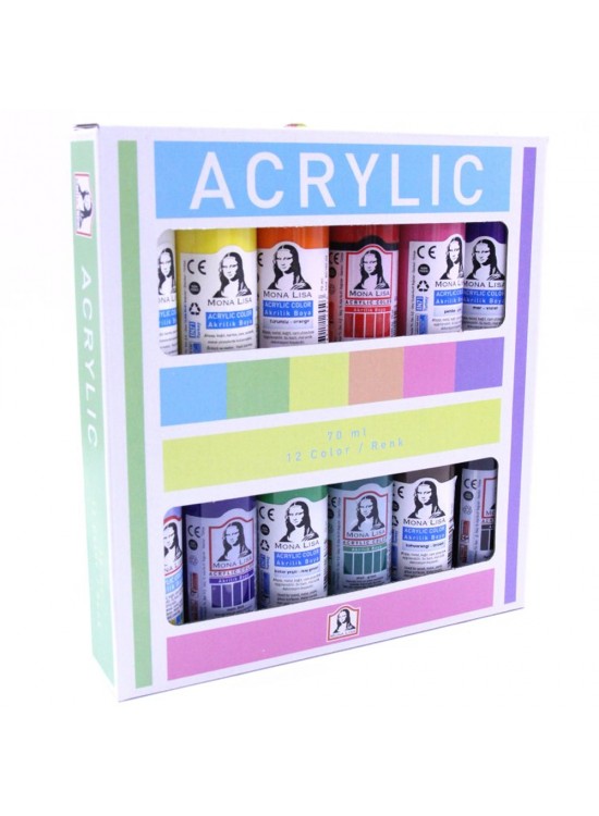 Mona Lisa Akrilik Boya 12x70 ML Set Bulut Mavi