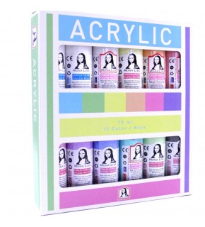 Mona Lisa Akrilik Boya 12x70 ML Set (Chalk)