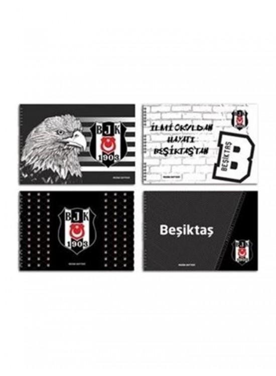 Mor Hazır Kaplık Defter Kabı Beşiktaş PP Metalize A4 (1 Adet)