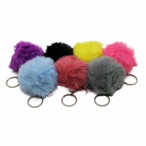 Mor Mavi Ponpon Anahtarlık