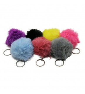 Mor Mavi Ponpon Anahtarlık