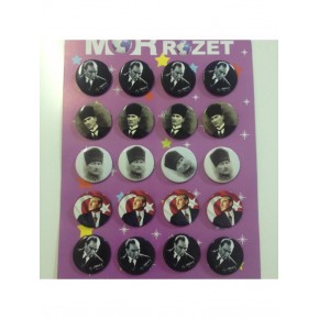 Mor Rozet Atatürk İmzalı (1 Adet)