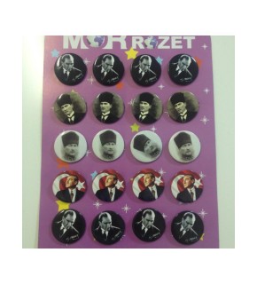 Mor Rozet Atatürk İmzalı (1 Adet)