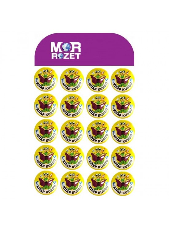Mor Rozet Kitap Kurdu  (1 Adet)