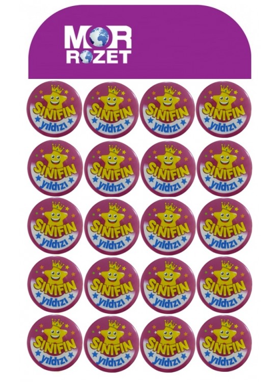 Mor Rozet Sınıfın Yıldızı (1 Adet) Mor Rozet Sınıfın Yıldızı (1 Adet)