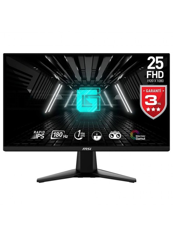 MSI 24.5 G255F 1920x1080 (FHD) 16:9 FLAT RAPID IPS 180HZ 1MS FREESYNC GAMING MONITOR