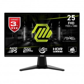 Msi 24.5" Mag 255F E20 1920x1080 Flat Rapid Ips 200Hz 0.5Ms (Gtg) Freesync Premium Gaming Monitor